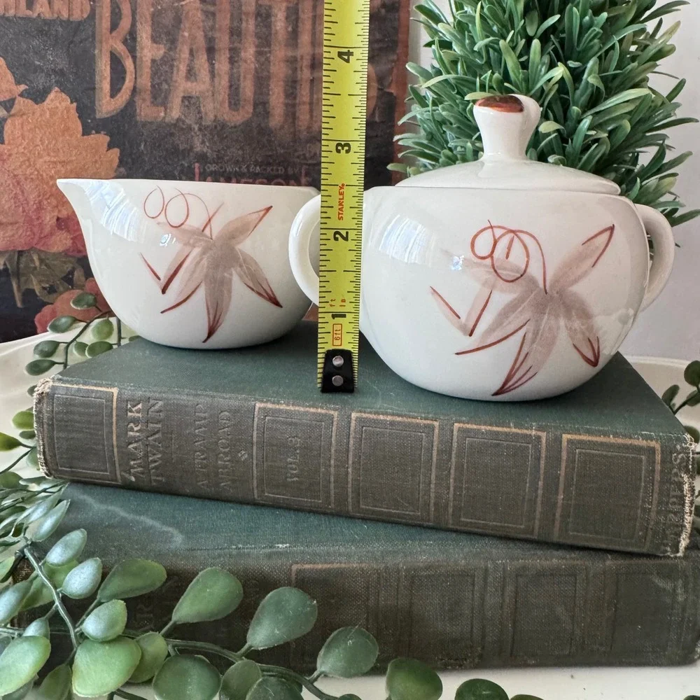 Winfield China Passion Flower Creamer and Sugar Bowl Set Hand Crafted California